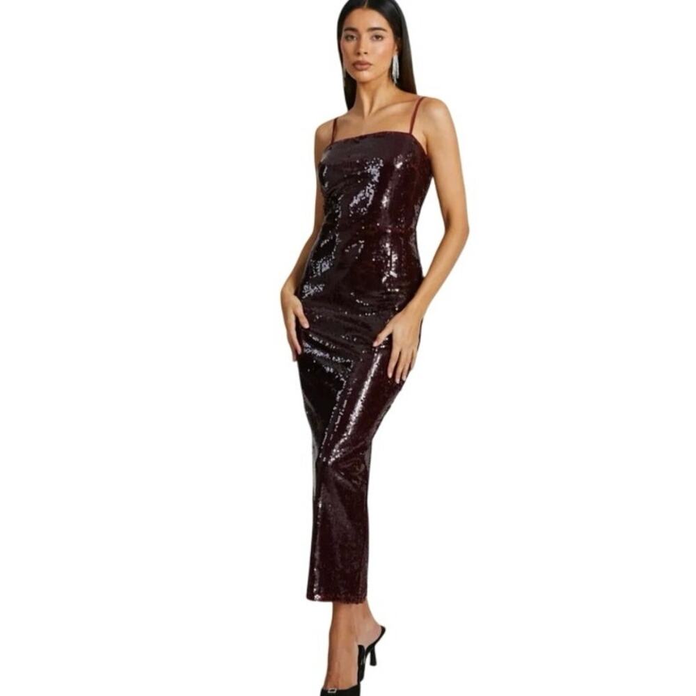 Quiz Sequin Strappy Sleeveless Maxi Dress NWT Size 12